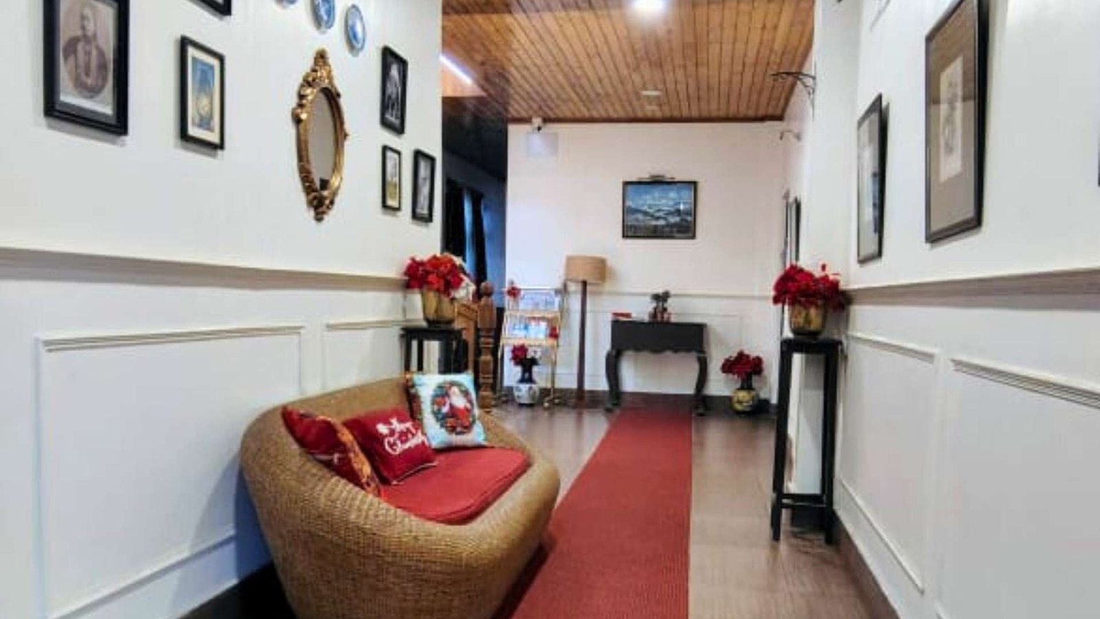 Heritage lobby of Hotel Villa Everest, built for the Maharaja of Cooch Behar