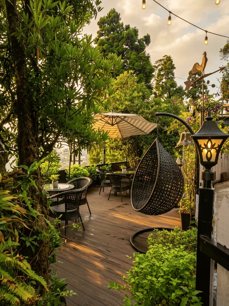 Everest Cafe deck with Kanchenjunga view, Darjeeling